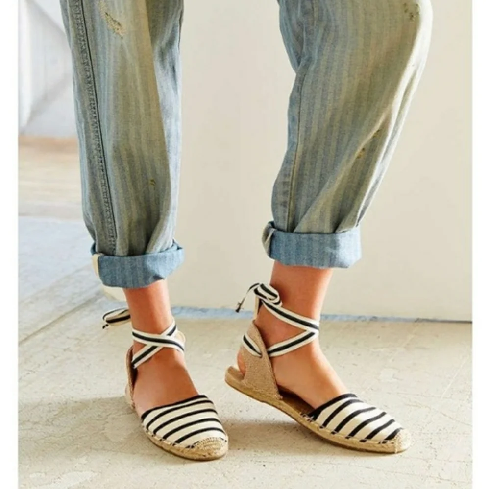 Chic Soludos Striped Ankle Tie Espadrilles - Picture 11 of 16